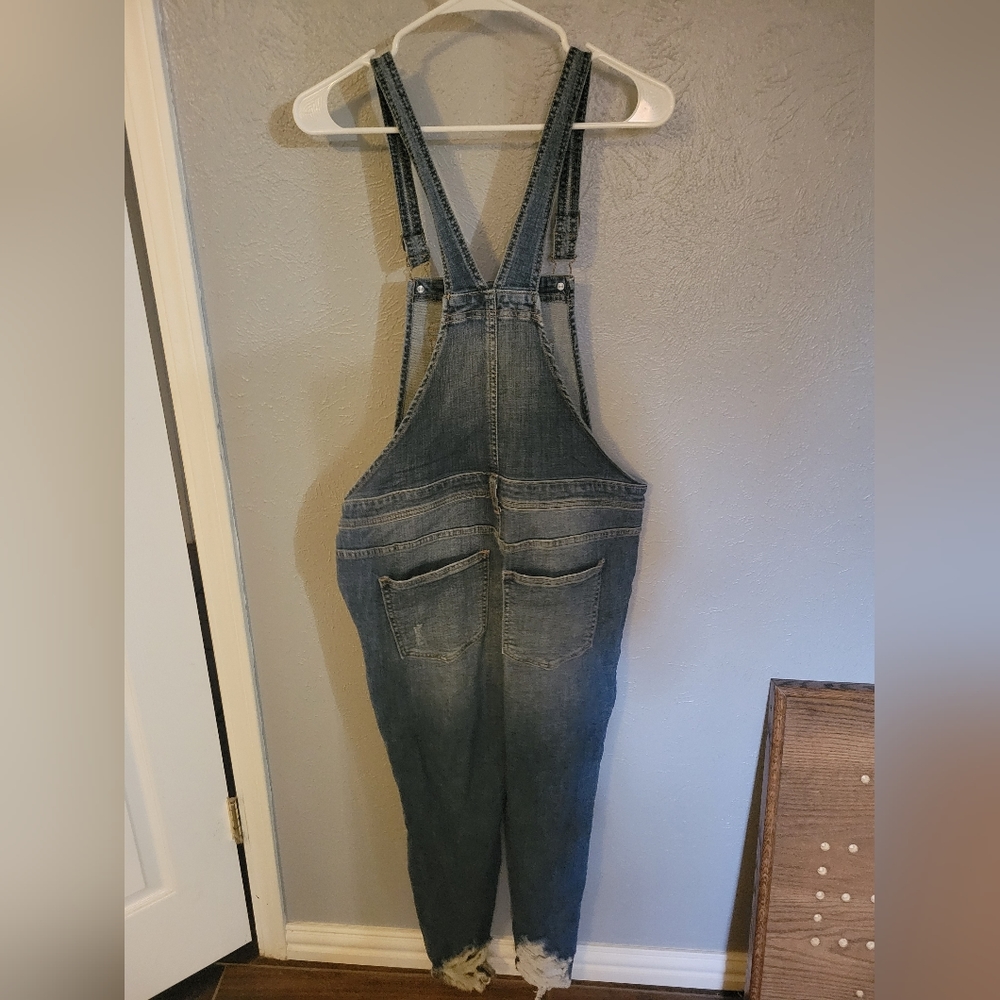 Women's Distressed Overalls - Picture 2 of 5